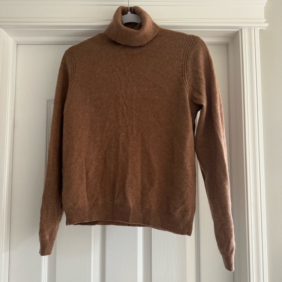 Mango cashmere turtleneck sweater in brown size US M - Picture 2 of 10